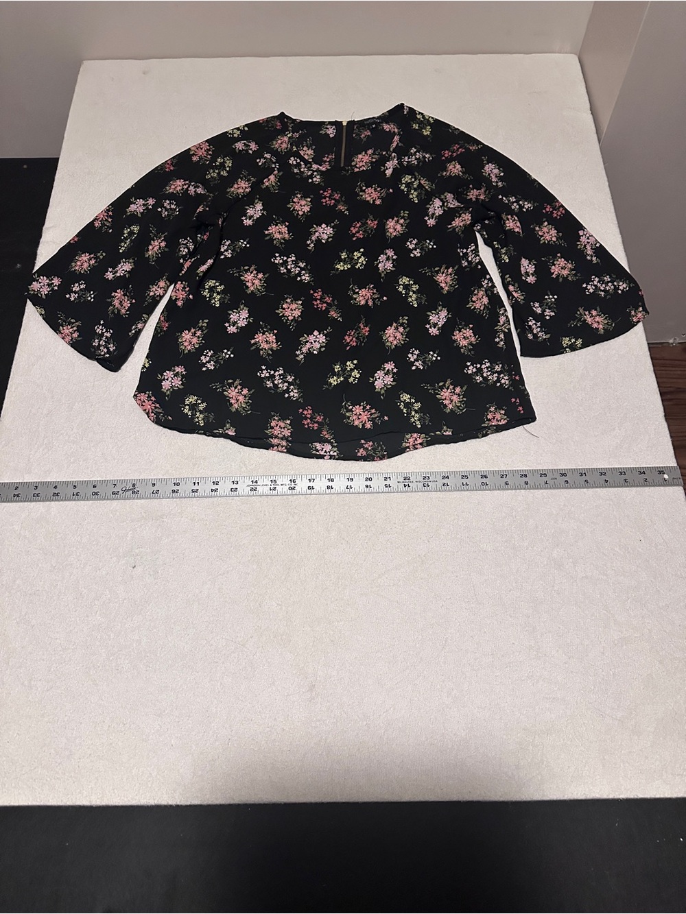 Papermoon Black Floral Bell-Sleeve Blouse